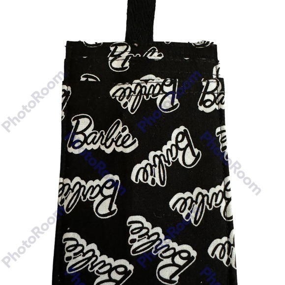 Barbie b/w script ID Wallet Case 6 slots cotton hand made 2x3 NWT fun gift - Picture 2 of 2